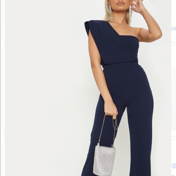 pretty little thing one shoulder jumpsuit
